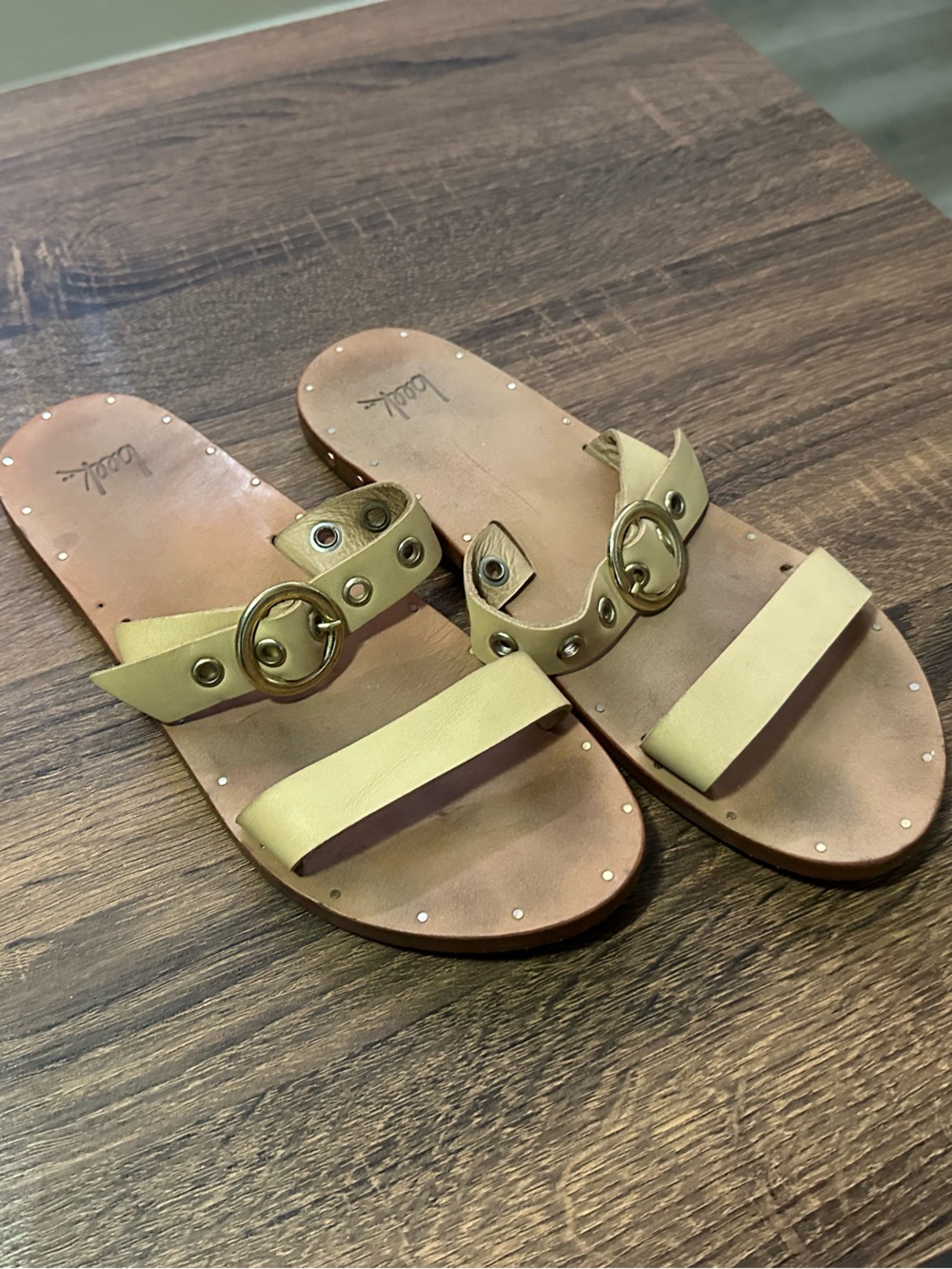 Beek Leather Slide Sandals with Buckle